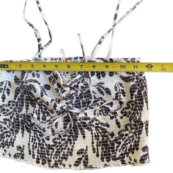 Free People Black and White Smocked Crop Top - Picture 7 of 11